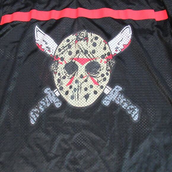 Friday The 13th Jason Voorhees Jersey Mens XL Black Hockey Mask Horror Halloween - Picture 3 of 11